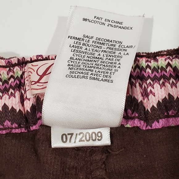 Levi's Flare Boot Cut Brown Corduroy Adjustable Waist Pants Size 5 Kids EUC - Picture 8 of 8